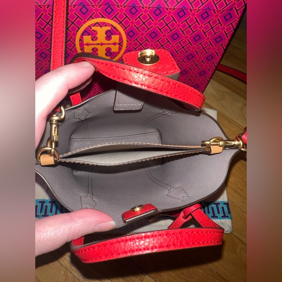 **SOLD** Tory Burch Red Perry Mini Tote Crossbody - Picture 9 of 14